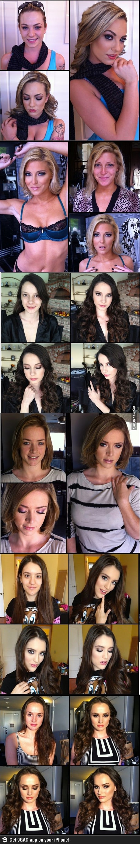 pornstars with and without makeup - meme