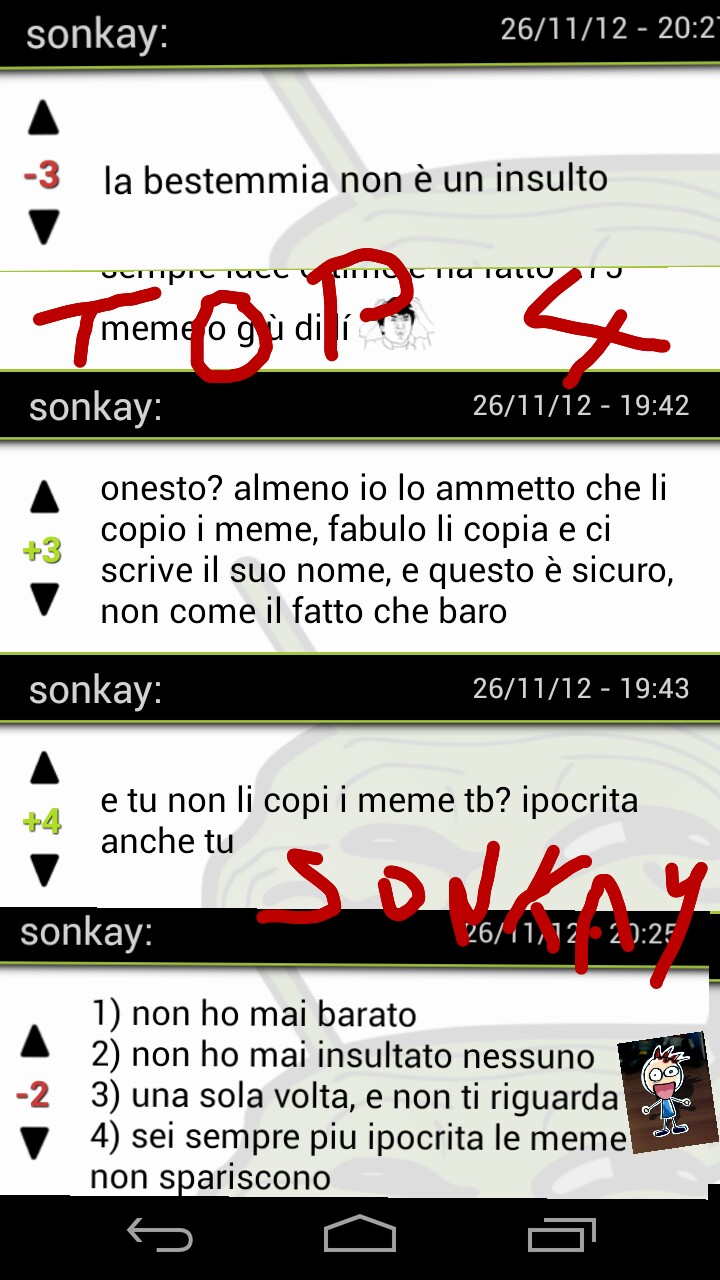 top 4 sonkay..per chi non capisse la scrittura - meme