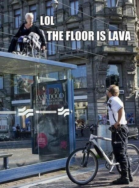 floor is lava, lol - meme