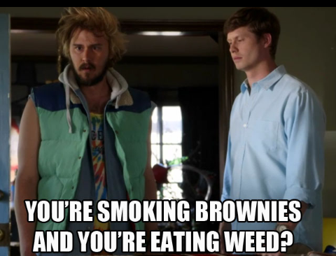 Smoking dose brownies - meme