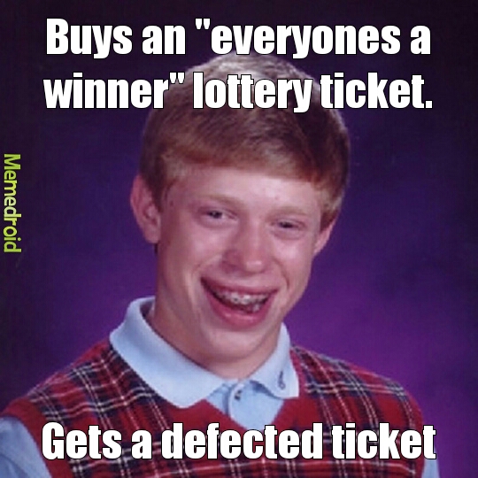 badluck Brian lottery - meme