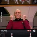 Picard plays bowling