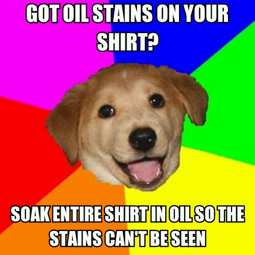 Oil stains. - meme