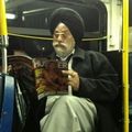 Casual reading on a bus